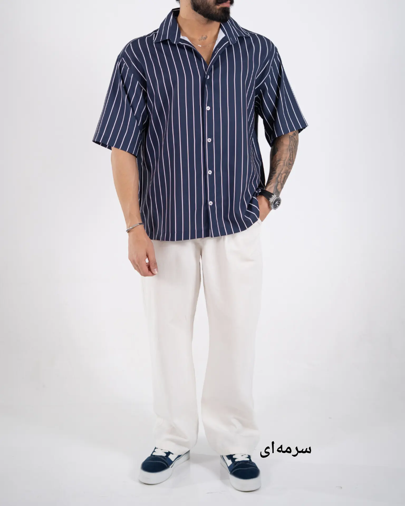 پیراهن راه راه تارا-کد5256
